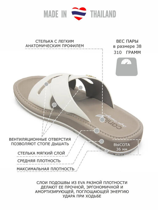 сабо женские CANIA C014WK белый