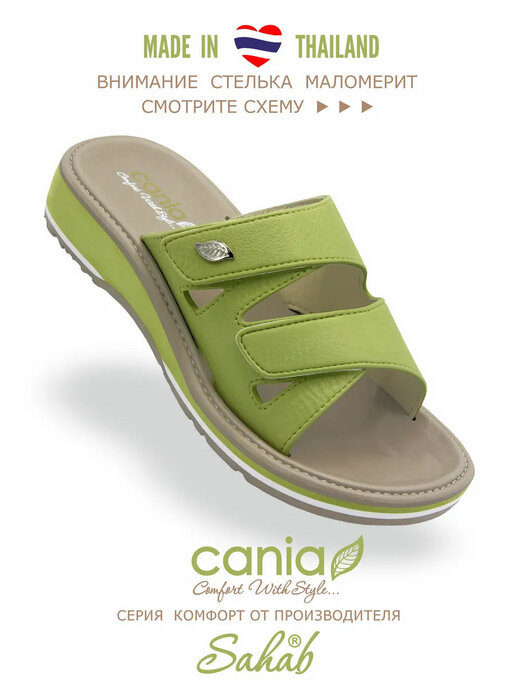шлепанцы женские CANIA C048WK зеленый