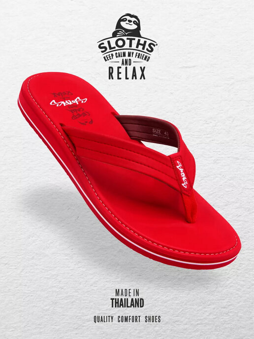 вьетнамки мужские SLOTHS MONOMO красный