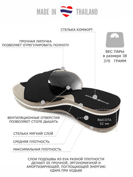 шлепанцы женские SAHAB S009WK черный