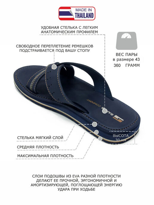 шлепанцы мужские SAHAB S527MK синий